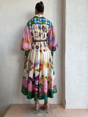 Pleated Long Sleeve Loose Dress Newgew Dresses