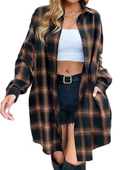 Plaid Button Down Shirt Dress Newgew Dresses