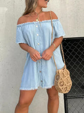 One Shoulder Denim Mini Dress Newgew Dresses
