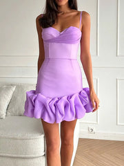 Hip Wrap Ruffled Mini Dress Newgew Dresses