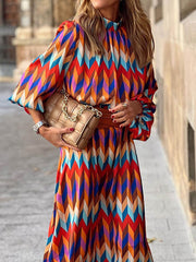 Elegant Stand Collar Mid Length Dress Newgew Dresses