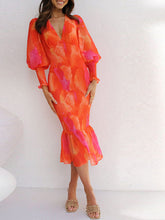 V-Neck Evening Gown Open Back Midi Dress Newgew Dresses