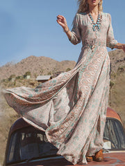 V-Neck Chiffon Maxi Dress Newgew Dresses