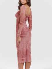 Pink Print Corset Dress Newgew Dresses