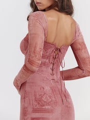 Pink Print Corset Dress Newgew Dresses