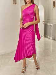 Asymmetrical Pleated Dress Newgew Dresses