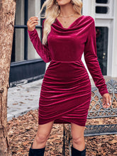 Swing Collar Sequined Velvet Mini Dresses Newgew Dresses