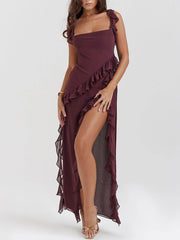Mulberry Ruffle Maxi Dress Newgew Dresses