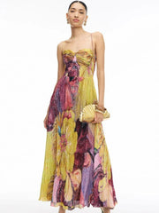 Kiara Multicolored Ikat Print Maxi Dress Newgew Dresses