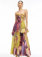 Kiara Multicolored Ikat Print Maxi Dress Newgew Dresses