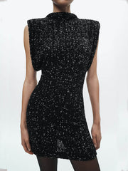 Shoulder Pads Sequin Dress Newgew Dresses