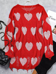 Hollow Out Hole Heart Sweater Dress Newgew Dresses
