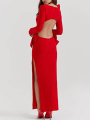 Red Bow Maxi Dress Newgew Dresses