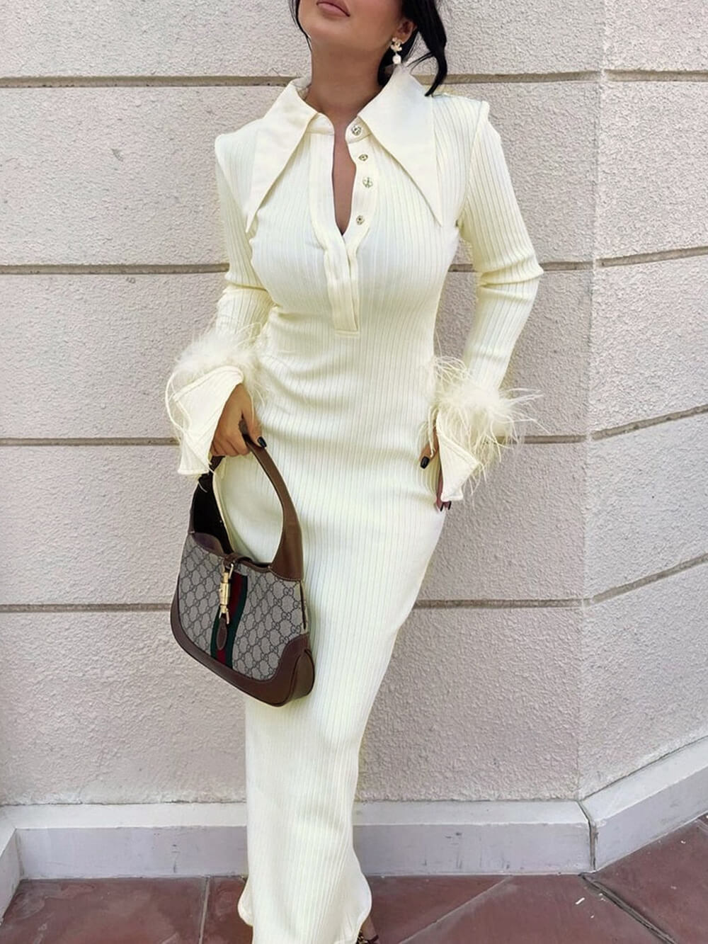 Maddy Feather Bandage Maxi Dress Newgew Dresses