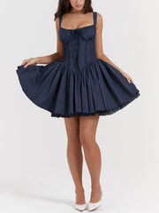 French Navy Corset Mini Dress Newgew Dresses