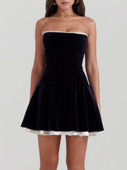 Black Velvet Strapless Dress Newgew Dresses