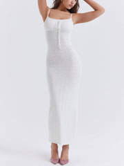 White Knit Maxi Dress Newgew Dresses