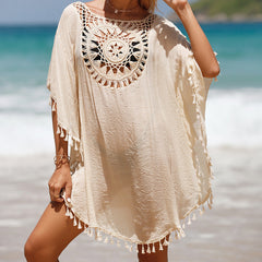 Barefoot Dreams: Beach Sun Protection Cover-Up In Pearl Newgew Dresses