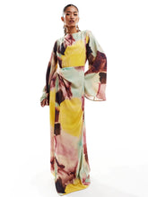 Abstract Watercolor Print Ultra-Long Dress Newgew Dresses
