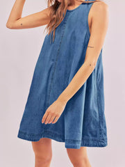 Sunset Stroll Denim Mini Dress Newgew Dresses