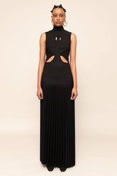 Pleated Cutout Maxi Dress Newgew Dresses