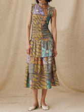 Multicolor Botanical Print Midi Dress Newgew Dresses