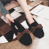 Women Casual Bowknot Woolen Winter Shoes Newgew Shoes