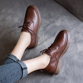 Women Flat Retro Leather Casual Shoes Newgew Shoes