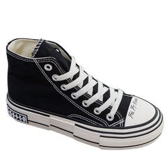 Women's High Top Little Black Korean Style Canvas Shoes Newgew
