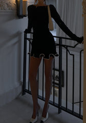 Ruffled Long Sleeve Ball Gown Newgew Dresses