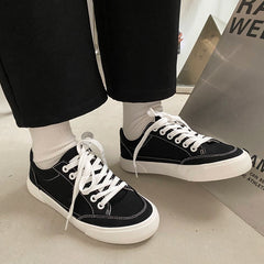 Popular Women's Spring Versatile White Korean Canvas Shoes Newgew