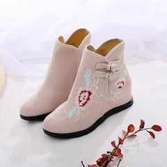 Women's Style Embroidered Height Increasing Insole Ancient Han Canvas Shoes Newgew