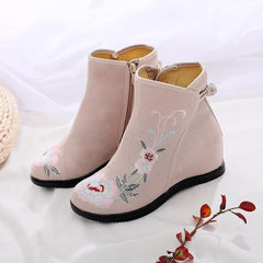 Women's Style Embroidered Height Increasing Insole Ancient Han Canvas Shoes Newgew