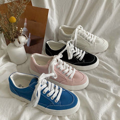 Popular Women's Spring Versatile White Korean Canvas Shoes Newgew