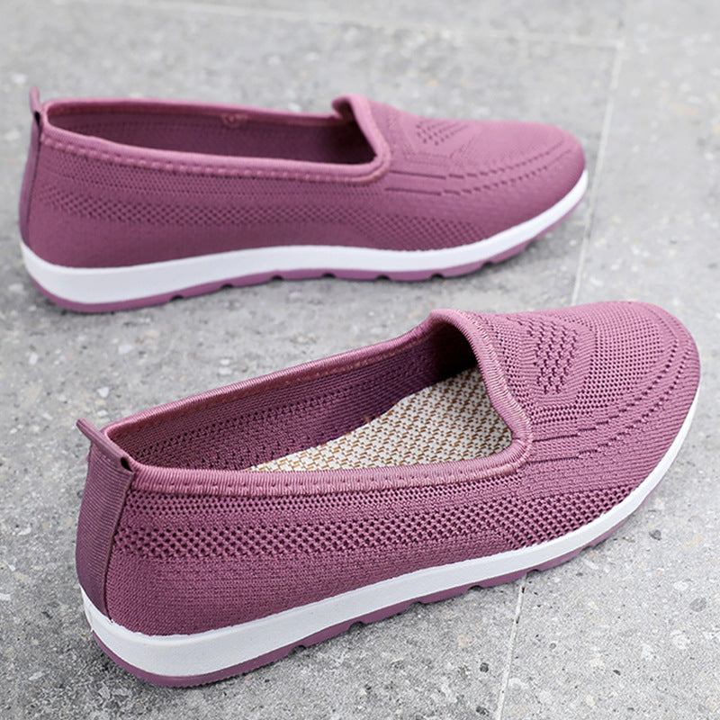 Women's Beijing Cloth Breathable Flat Hollowed Mesh Canvas Shoes Newgew