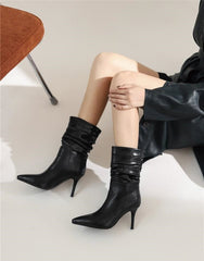 Quilted Beauty Scrunch Stiletto Booties Newgew