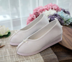 Women's Toe Solid Color Jacquard Cotton Height Canvas Shoes Newgew