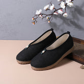 Style Embroidered Tea Clothes And Linen Canvas Shoes Newgew