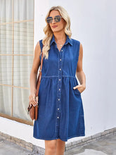 Summer Sleeveless Loose Denim Patchwork Dress Newgew Dresses