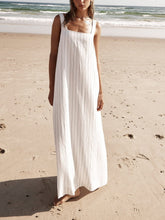 White With Charcoal Pinstripe Maxi Dress Newgew Dresses