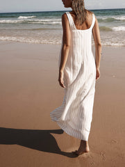 White With Charcoal Pinstripe Maxi Dress Newgew Dresses