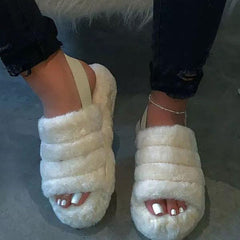 Fur Sling Back Slipper Sandals NewGew