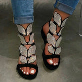 Fashion Hollowed Out Hot Drill Fish Mouth Out Door Sandals NewGew