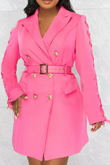 Solid Color Modern Eyelets Strappy Detail Mini Dress NewGew