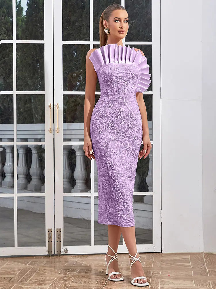 Strapless Ruffled Floral Dress Newgew Dresses