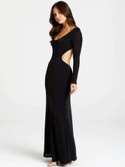 Pearl Chain Backless Fitted Maxi Dress Newgew Dresses