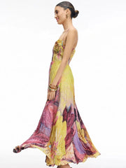 Kiara Multicolored Ikat Print Maxi Dress Newgew Dresses