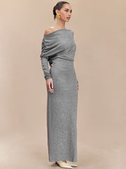 Asymmetric Neckline Maxi Dress Newgew Dresses