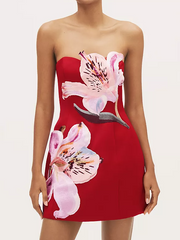 Rosario Floral Appliqué Mini Dress Newgew Dresses