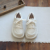 Women Retro Leather Thick Sole Casual Shoes Newgew Shoes